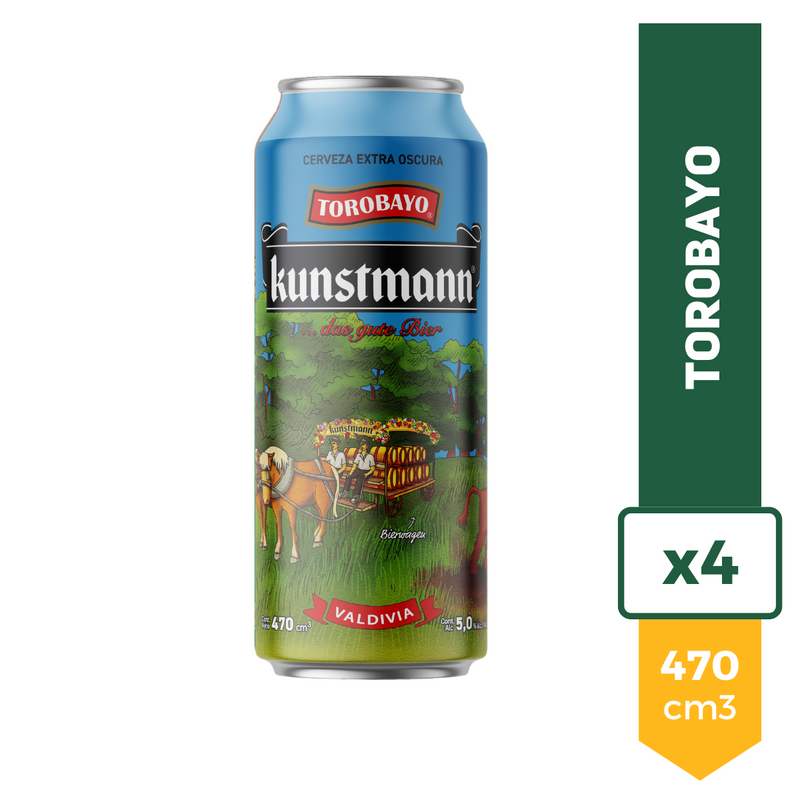 Pack X4 Cerveza Importada Kunstmann Torobayo Lata 470ml