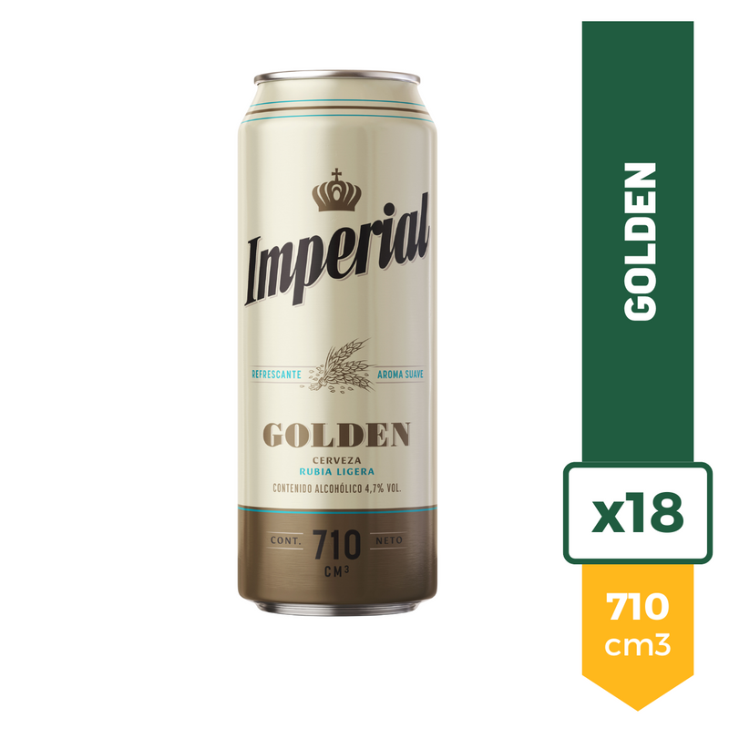 Pack X18 Cerveza Imperial Golden Lata 710ml