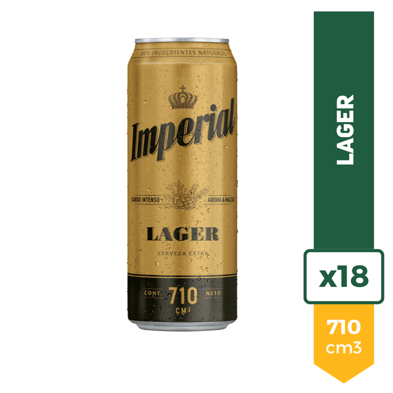 Pack X18 Cerveza Imperial Lager Lata 710ml