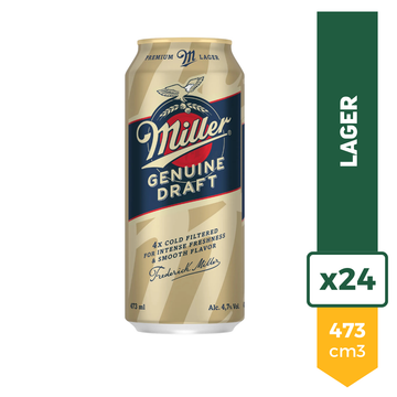 Cerveza Miller Genuine Draft 473ml x24