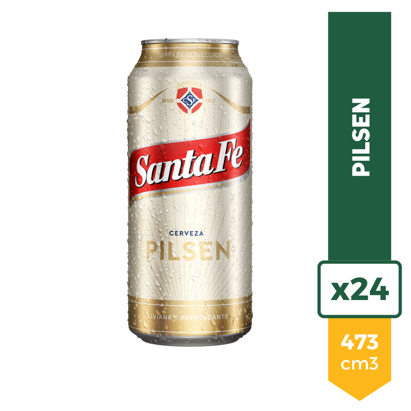 Cerveza Santa Fe Pilsen Lata 473ml Pack X24