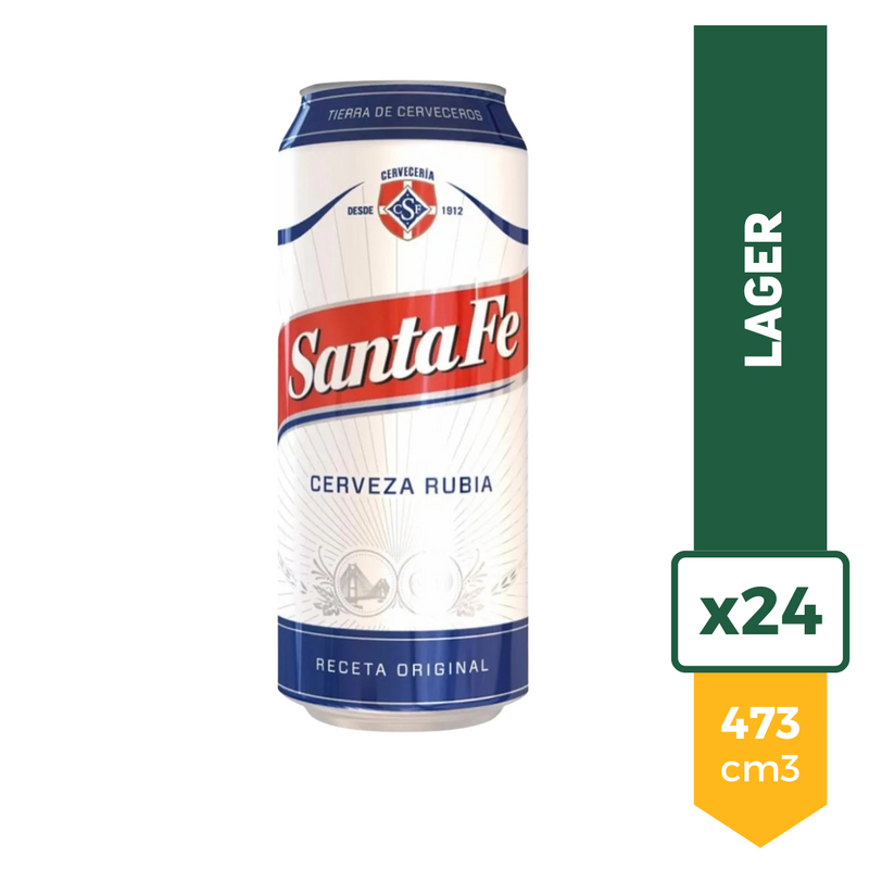 Pack X24 Cerveza Santa Fe Rubia Lata 473ml