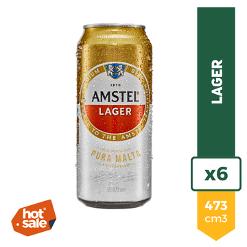 Cerveza Amstel Lager 473ml x6