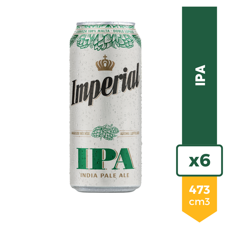 Pack X6 Cerveza Imperial Ipa India Pale Lata 473ml