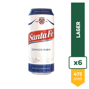Cerveza Santa Fe Rubia 473ml x6