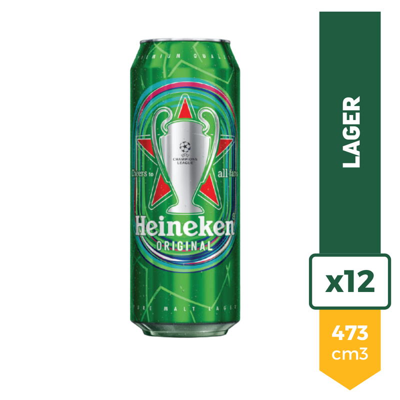 Cerveza Heineken Rubia 473ml x12