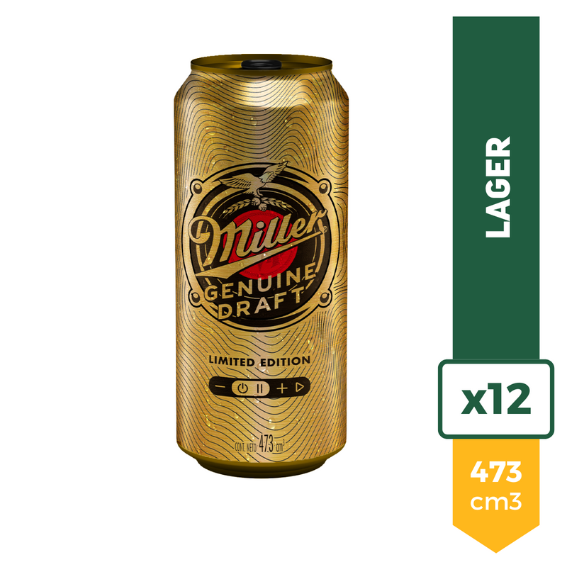 Cerveza Miller Genuine Draft 473ml x12