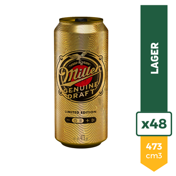 Cerveza Miller Genuine Draft 473ml x48