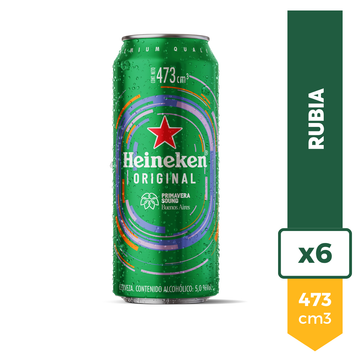 Pack de 6 latas de Heineken Original 473 ml – imagen 2