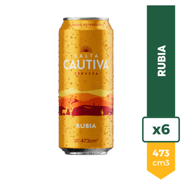 Cerveza Salta Cautiva Rubia 473ml x6
