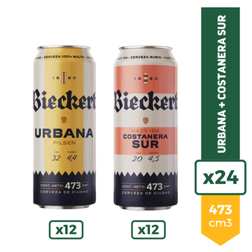Cerveza Bieckert Costanera Sur 473ml x12 + Urbana 473ml x12