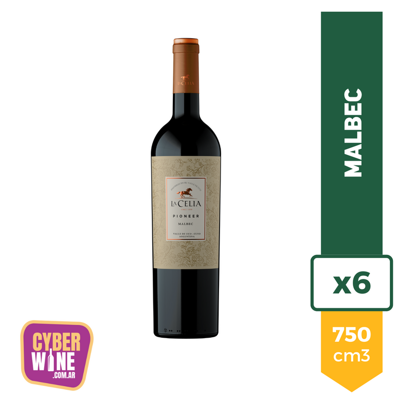 Vino La Celia Pioneer Malbec 750ml x6