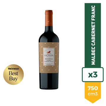 Vino La Celia Reserva Malbec Cabernet Franc 750ml x3