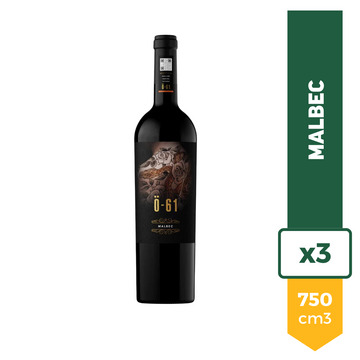 Vino O-61 Malbec 750ml x3