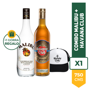 Combo Malibu + Havana Club Añejo Especial Dorado + Gorra
