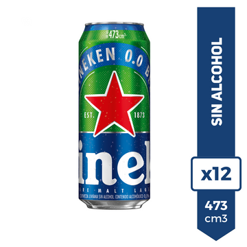 Cerveza Heineken 0.0 SIN ALCOHOL 473ml x12
