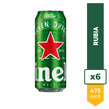 Cerveza Heineken Original 473ml x6