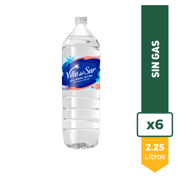 Agua Mineral Villa Del Sur Sin Gas 2.25L x6