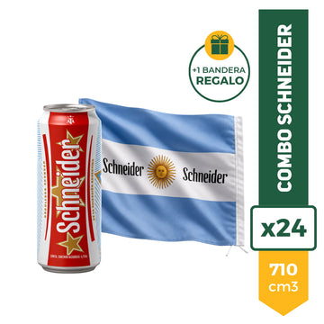 Combo Schneider 710ml x24 + Bandera