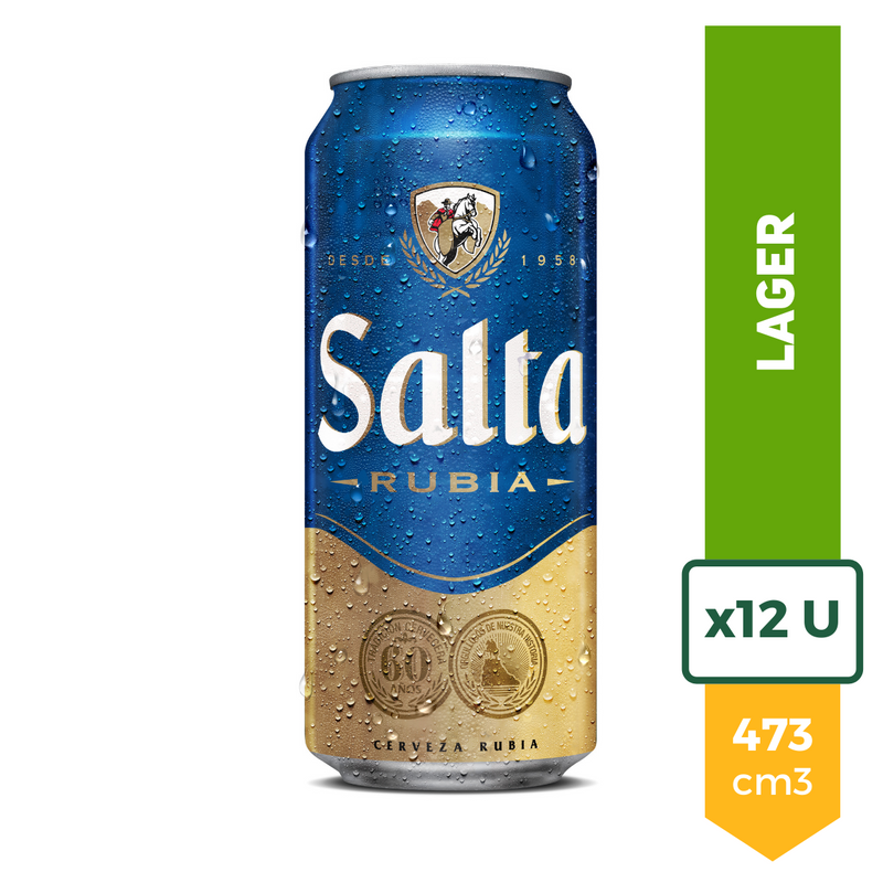 Pack X12 Cerveza Salta Rubia Lata 473ml